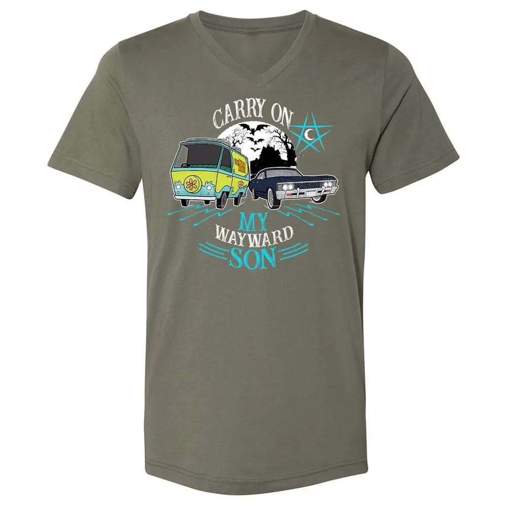 Unisex V-Neck T-Shirt - TZZBD337 - Military Green - 10