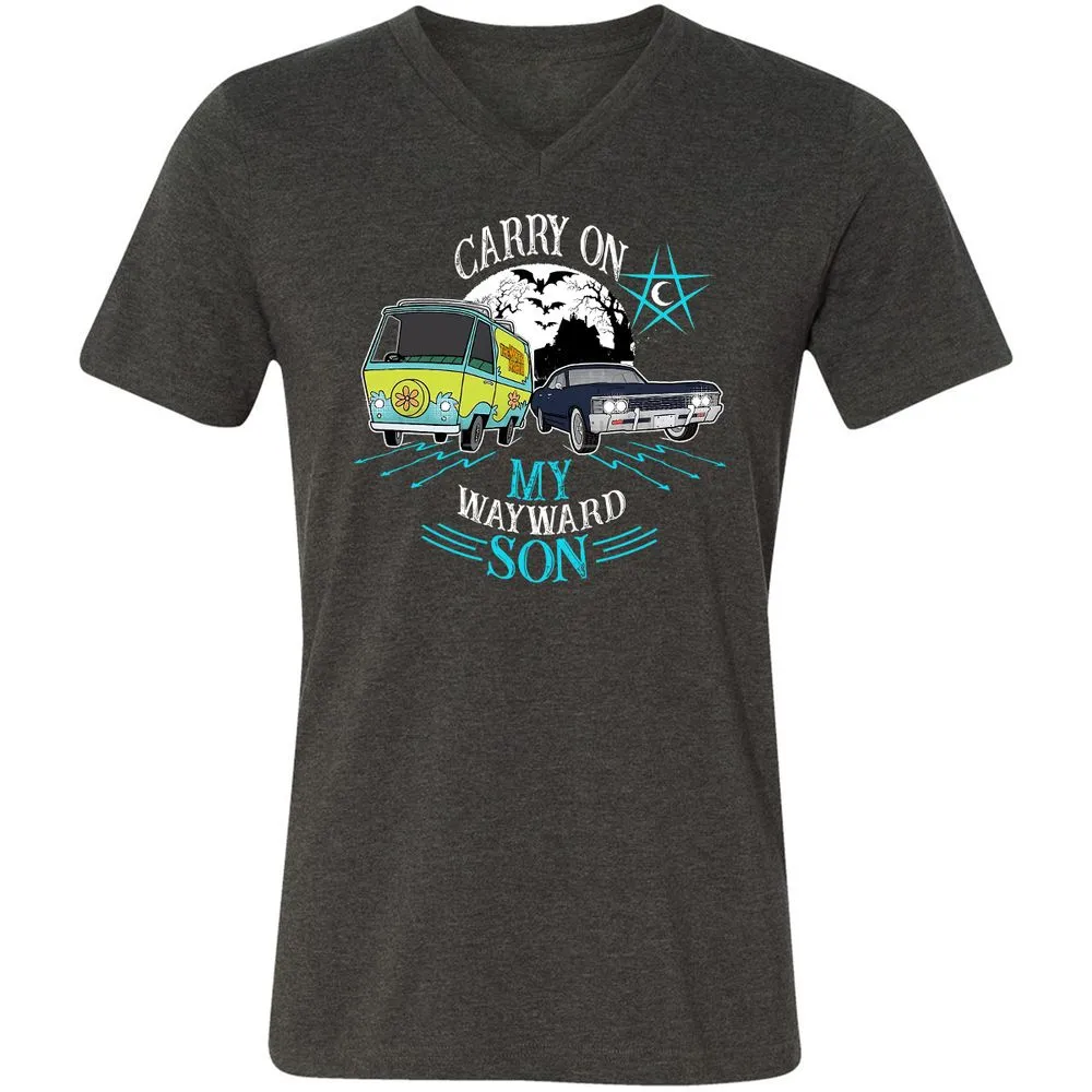 Unisex V-Neck T-Shirt - TZZBD337 - Dark Grey Heather - 8