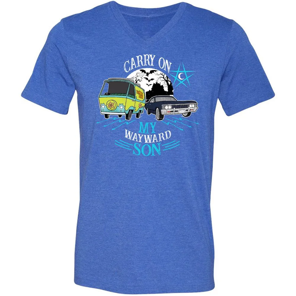 Unisex V-Neck T-Shirt - TZZBD337 - Heather True Royal - 14