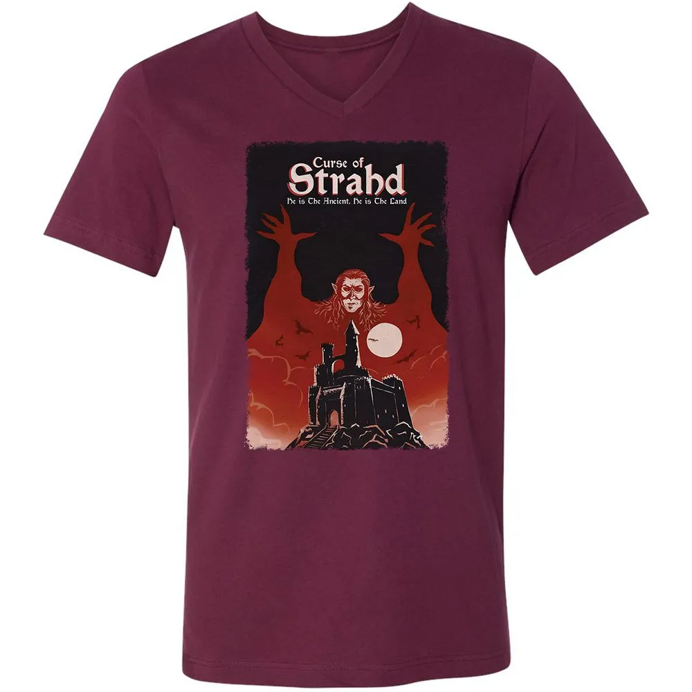 Unisex V-Neck T-Shirt - PKGGG4KS - Maroon - 6