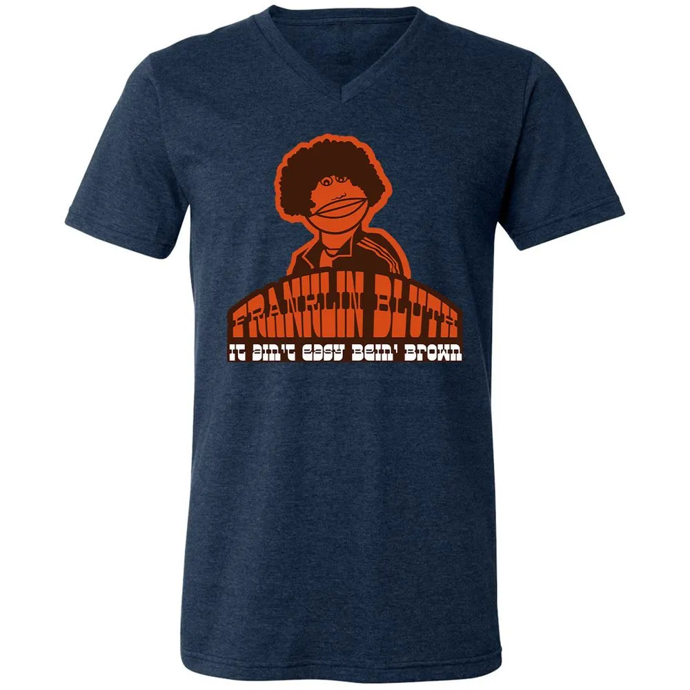 Unisex V-Neck T-Shirt - 4S9AVNBX - Heather Navy - 15