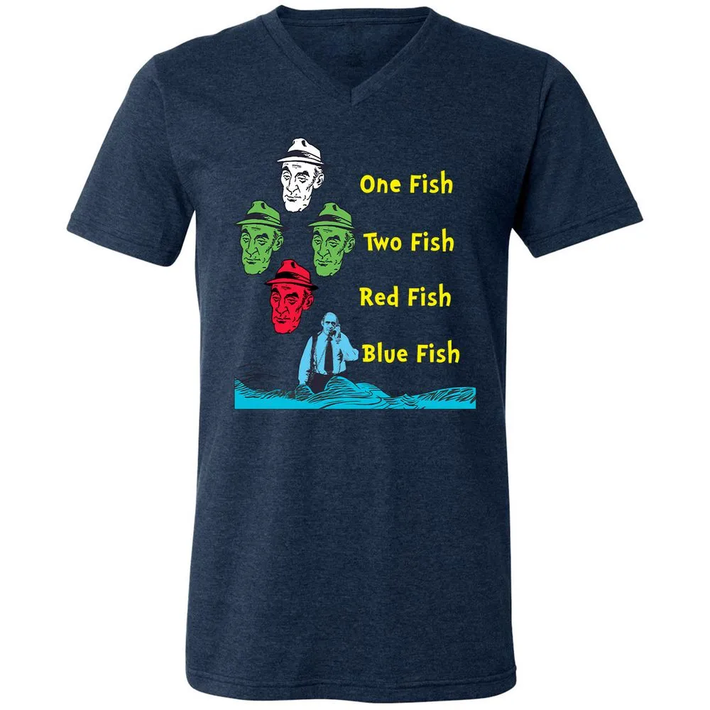 Unisex V-Neck T-Shirt - AC3TR6T4 - Heather Navy - 15