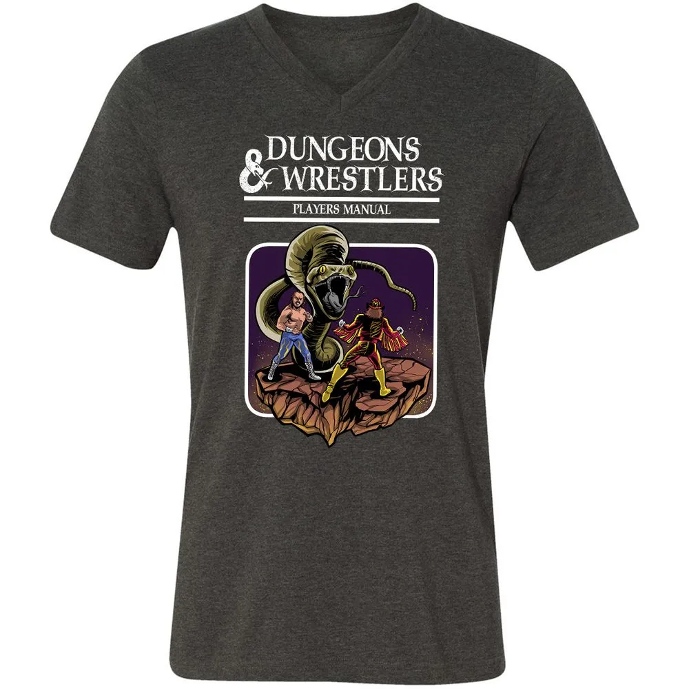 Unisex V-Neck T-Shirt - DJUVVQE4 - Dark Grey Heather - 8