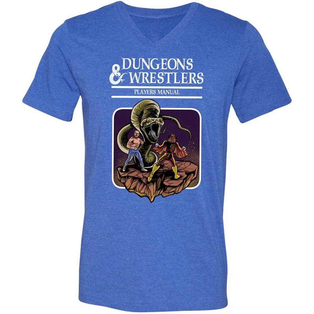Unisex V-Neck T-Shirt - DJUVVQE4 - Heather True Royal - 14