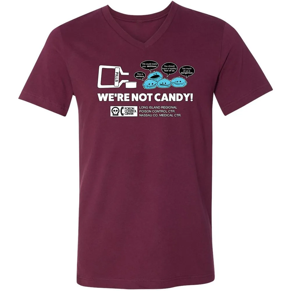 Unisex V-Neck T-Shirt - 8E3DPZKJ - Maroon - 6