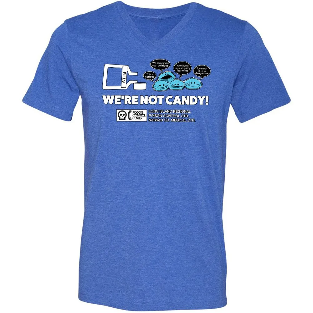 Unisex V-Neck T-Shirt - 8E3DPZKJ - Heather True Royal - 14