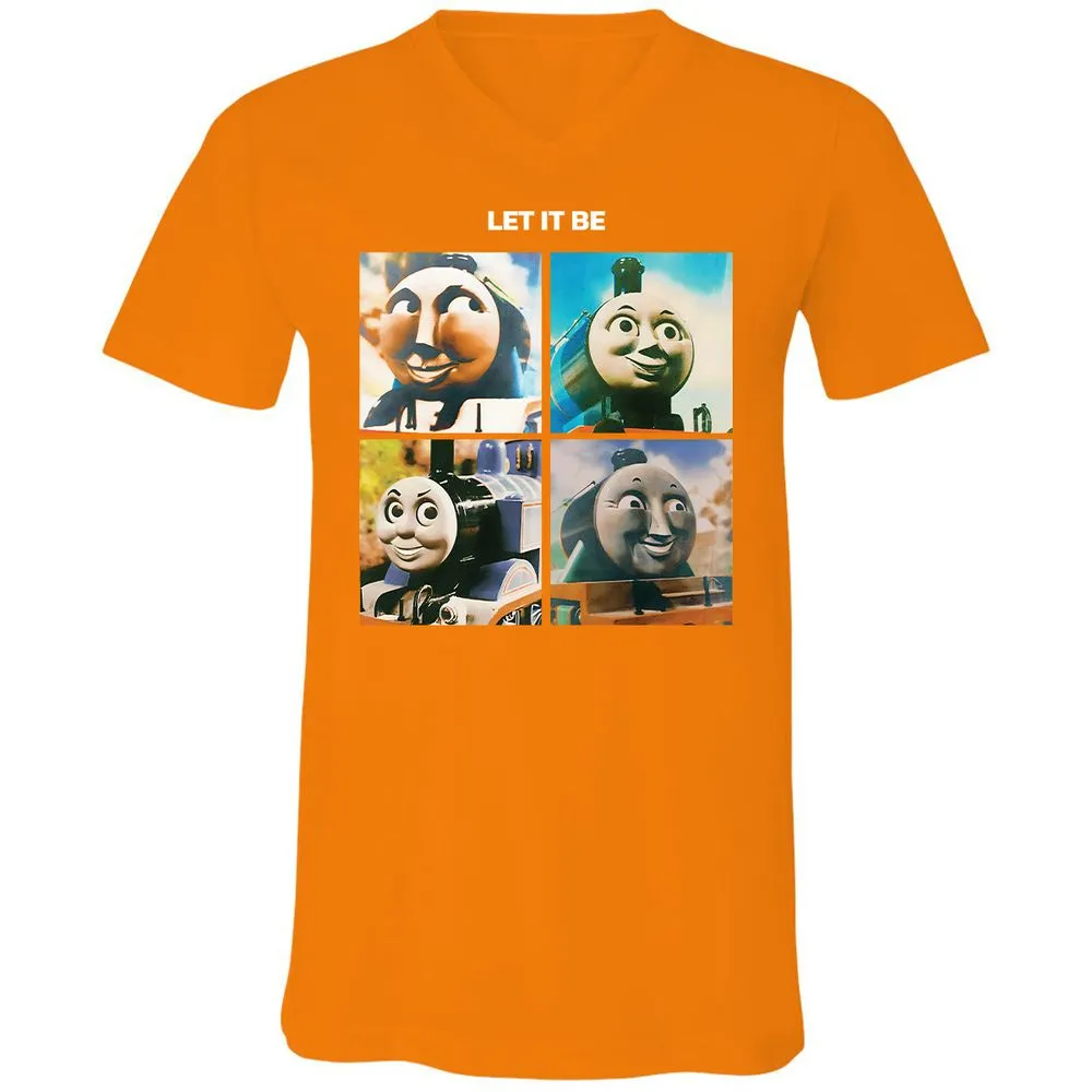 Unisex V-Neck T-Shirt - 72GWQUHN - Orange - 11