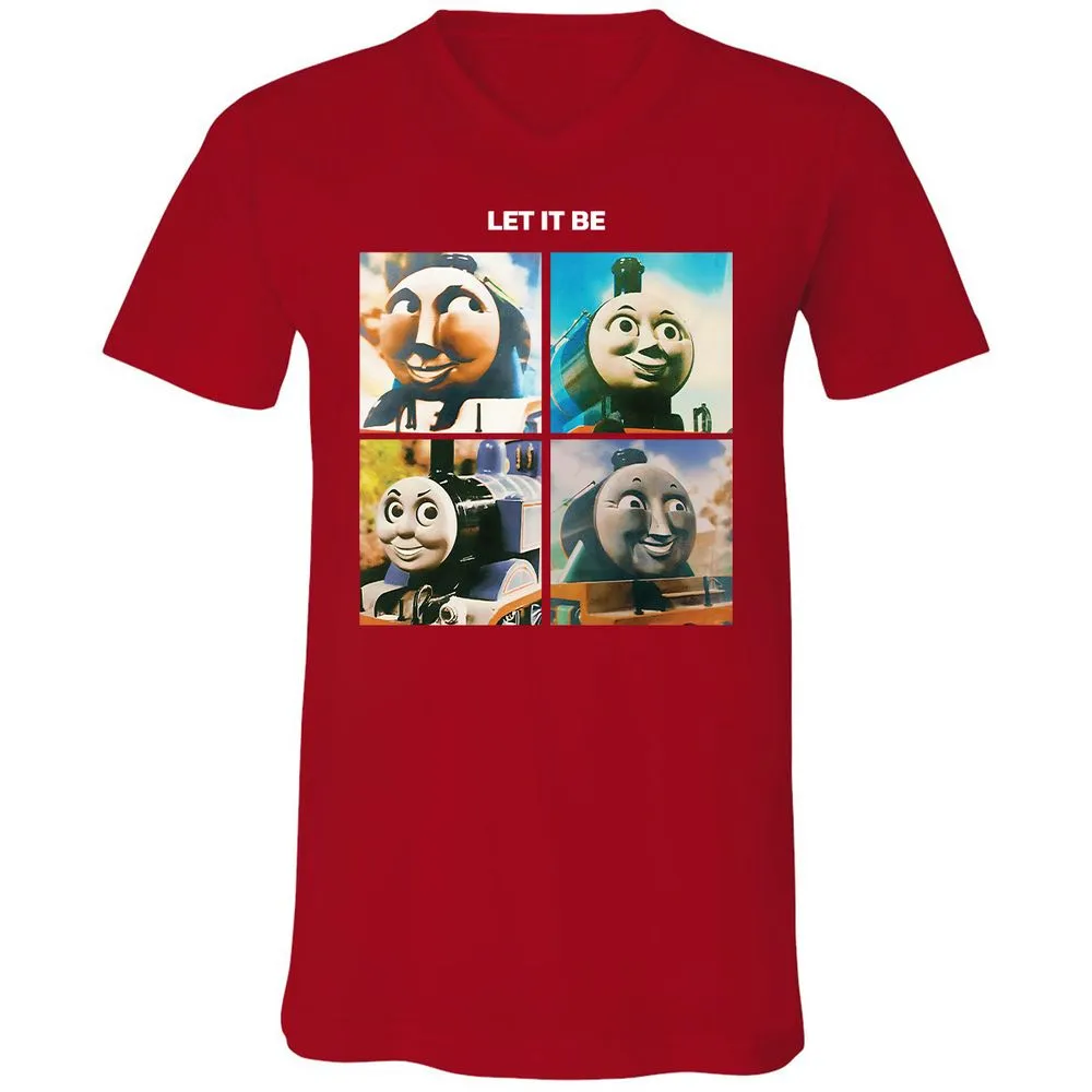 Unisex V-Neck T-Shirt - 72GWQUHN - Red - 3