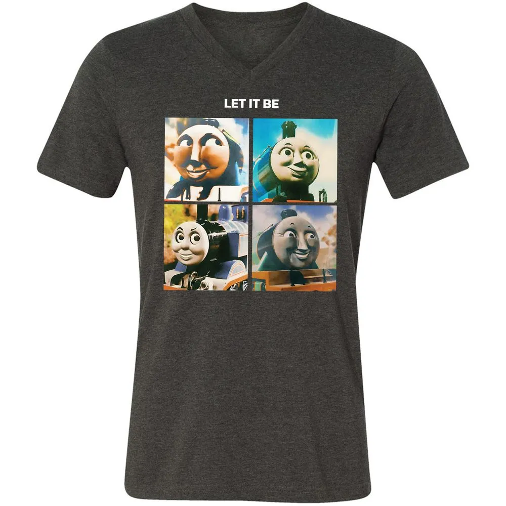 Unisex V-Neck T-Shirt - 72GWQUHN - Dark Grey Heather - 8
