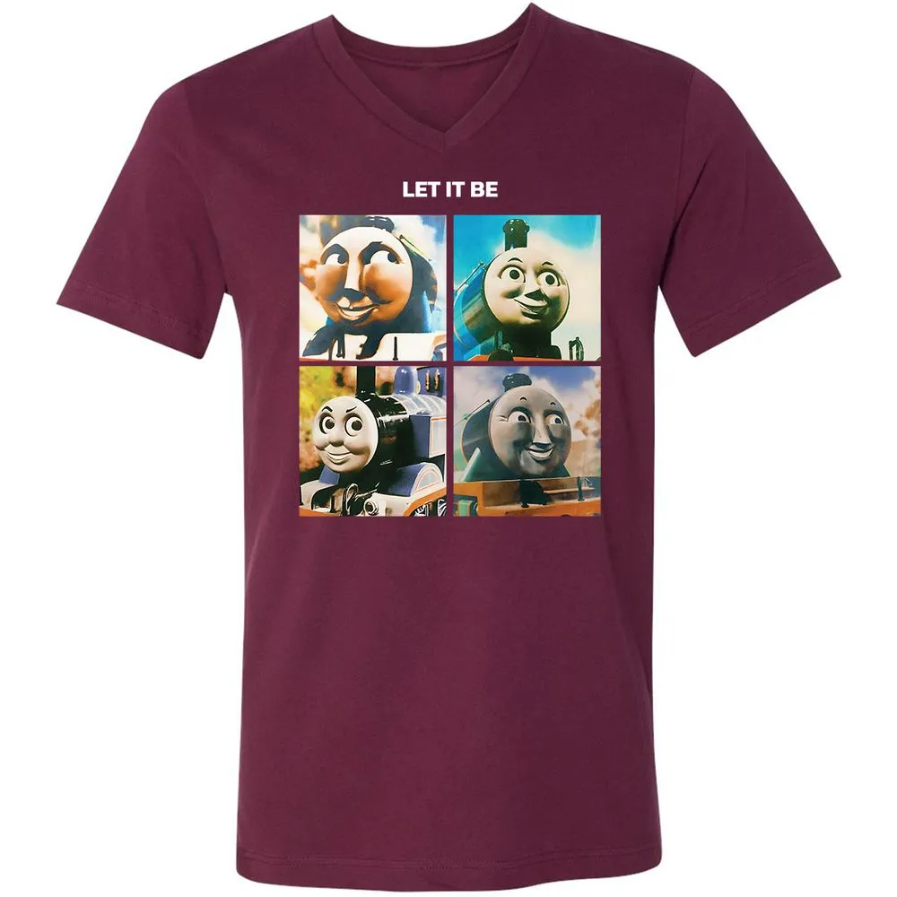 Unisex V-Neck T-Shirt - 72GWQUHN - Maroon - 6