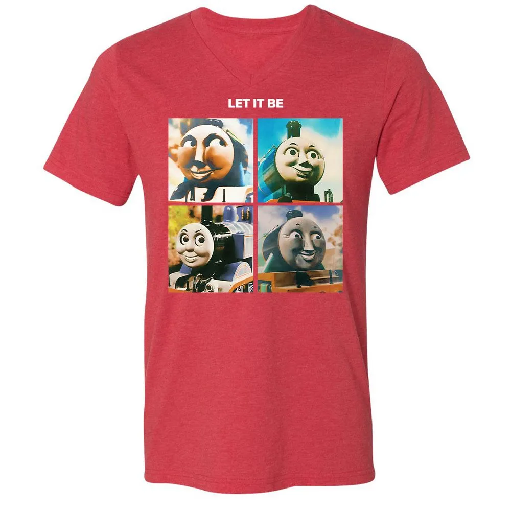 Unisex V-Neck T-Shirt - 72GWQUHN - Heather Red - 16