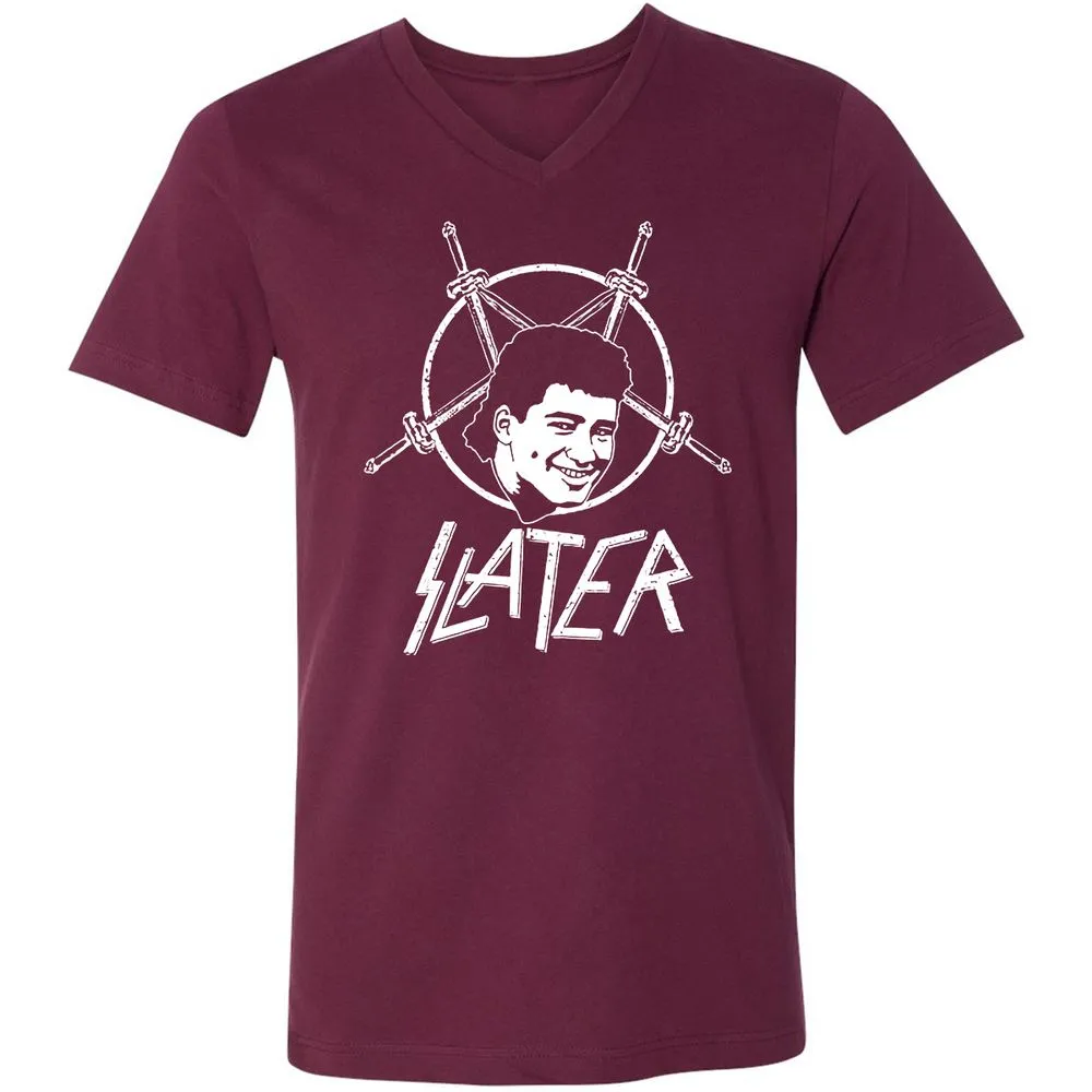 Unisex V-Neck T-Shirt - 34LB78F5 - Maroon - 6