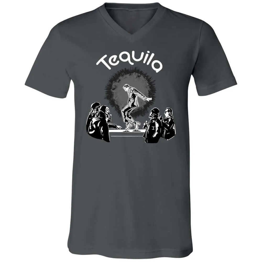 Unisex V-Neck T-Shirt - QRKM3NUU - Asphalt - 12