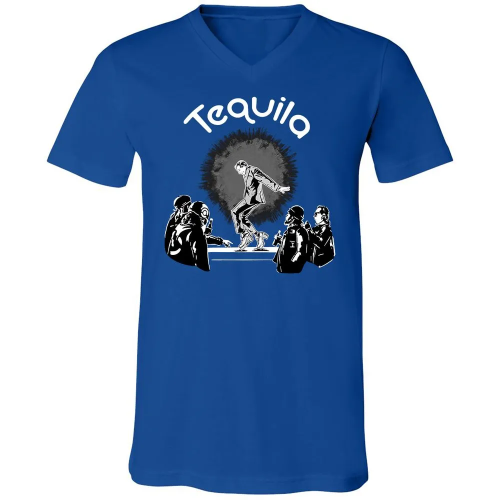 Unisex V-Neck T-Shirt - QRKM3NUU - True Royal - 4