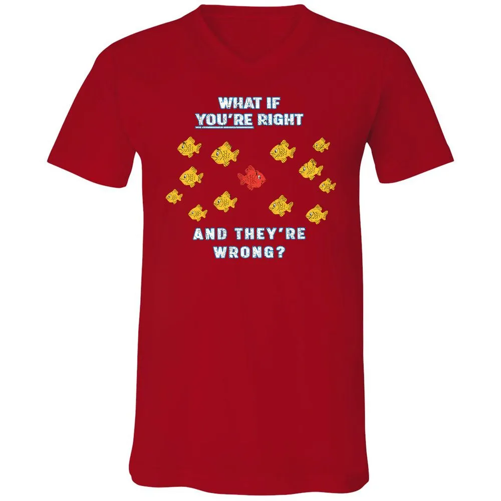 Unisex V-Neck T-Shirt - E7SCPC8Z - Red - 3