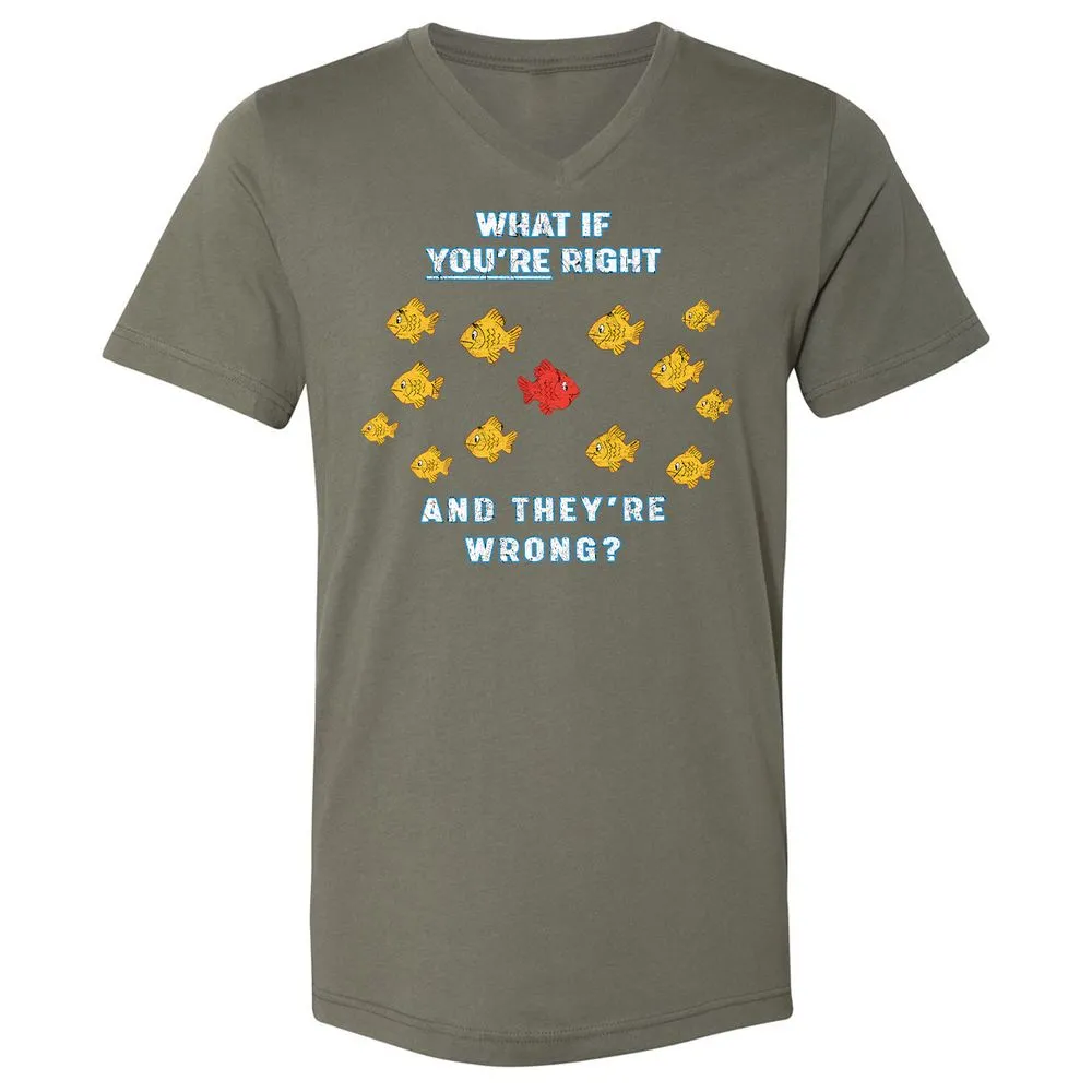 Unisex V-Neck T-Shirt - E7SCPC8Z - Military Green - 10