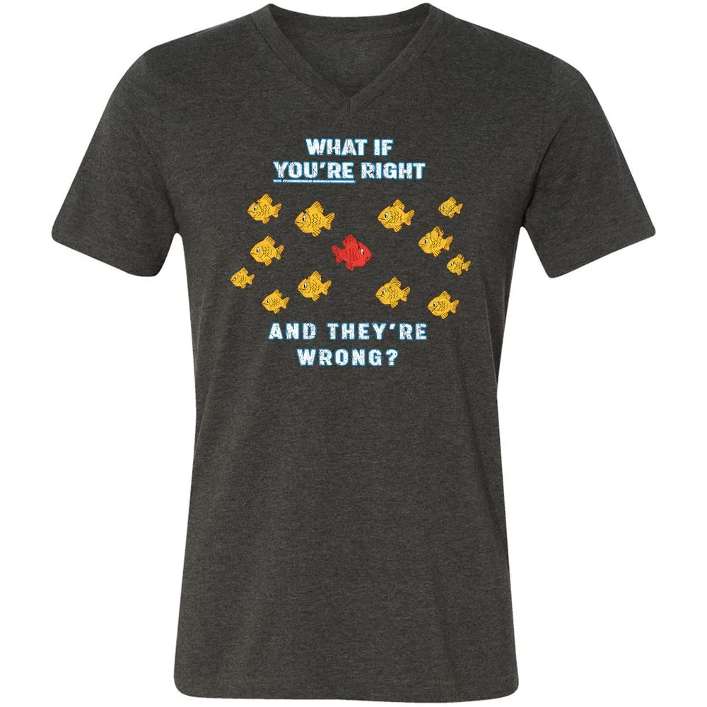 Unisex V-Neck T-Shirt - E7SCPC8Z - Dark Grey Heather - 8
