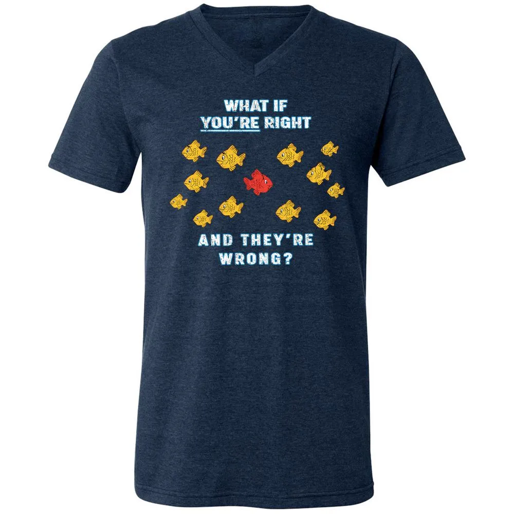 Unisex V-Neck T-Shirt - E7SCPC8Z - Heather Navy - 15