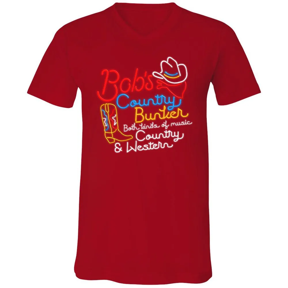 Unisex V-Neck T-Shirt - ZQ13HJLE - Red - 3