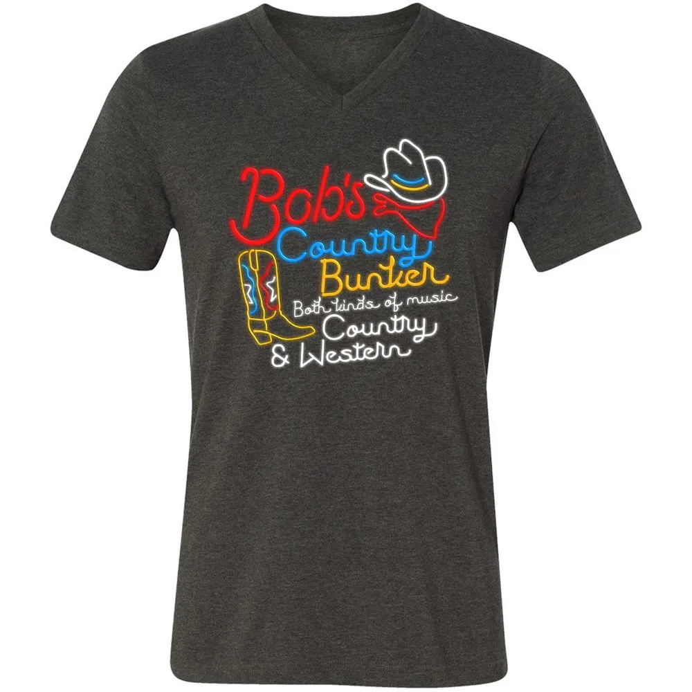Unisex V-Neck T-Shirt - ZQ13HJLE - Dark Grey Heather - 8