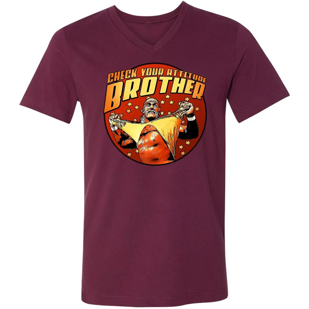 Unisex V-Neck T-Shirt - 6K7ALRNJ - Maroon - 6