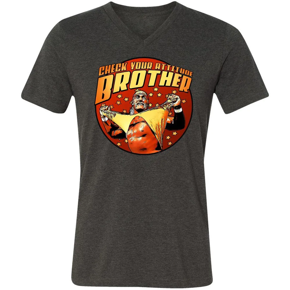 Unisex V-Neck T-Shirt - 6K7ALRNJ - Dark Grey Heather - 8