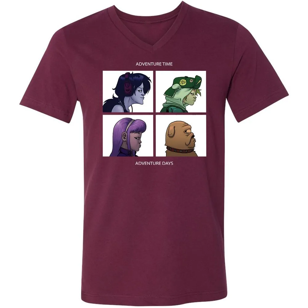 Unisex V-Neck T-Shirt - 6F5AVUWP - Maroon - 6