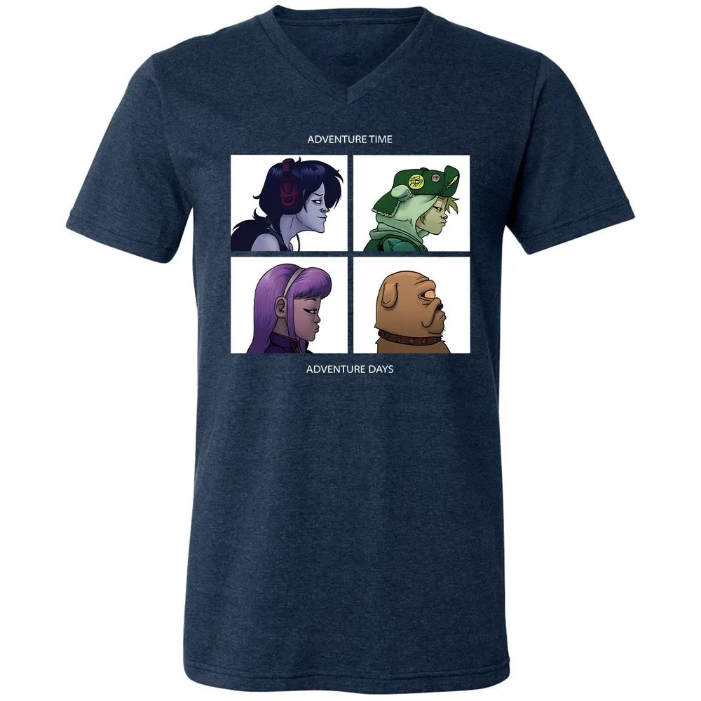 Unisex V-Neck T-Shirt - 6F5AVUWP - Heather Navy - 15