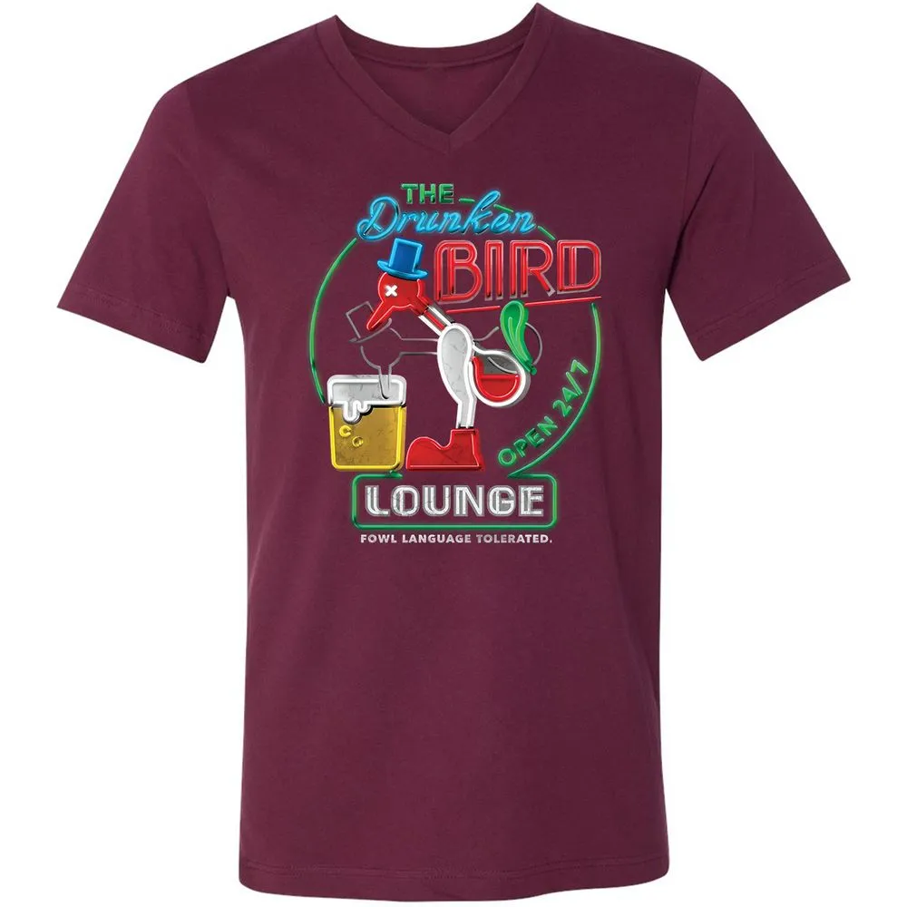 Unisex V-Neck T-Shirt - 7BZXF5NS - Maroon - 6