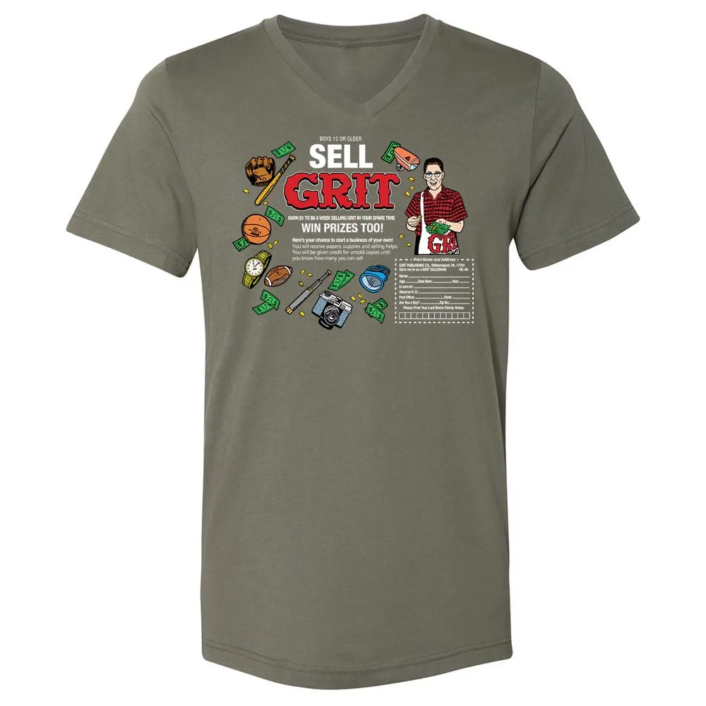 Unisex V-Neck T-Shirt - LFSNR9KZ - Military Green - 10