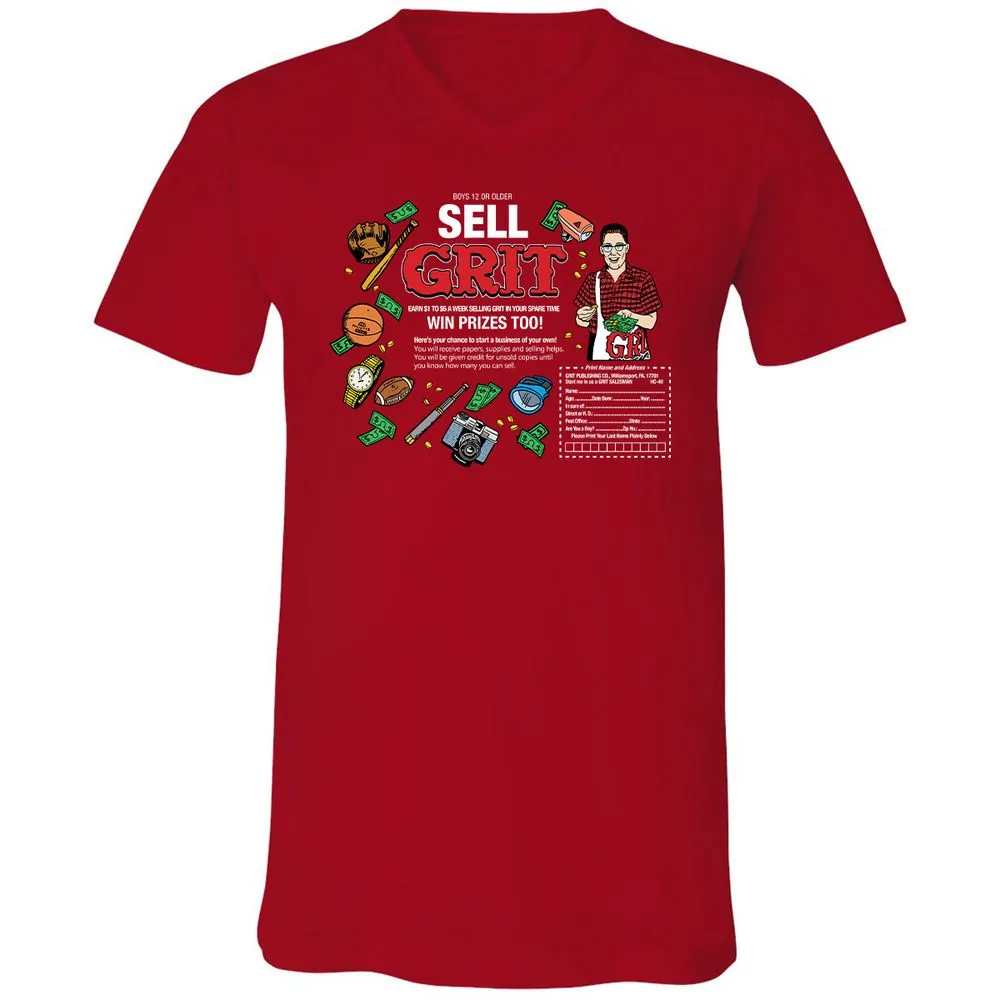 Unisex V-Neck T-Shirt - LFSNR9KZ - Red - 3