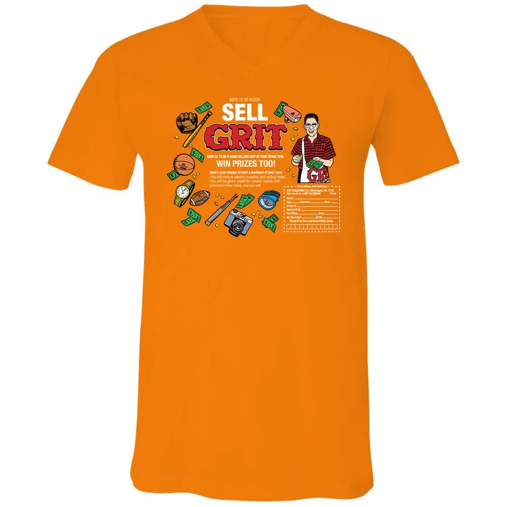Unisex V-Neck T-Shirt - LFSNR9KZ - Orange - 11