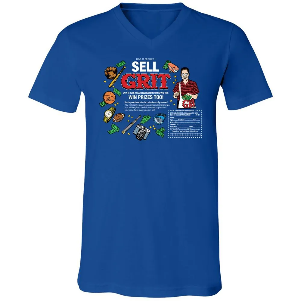 Unisex V-Neck T-Shirt - LFSNR9KZ - True Royal - 4