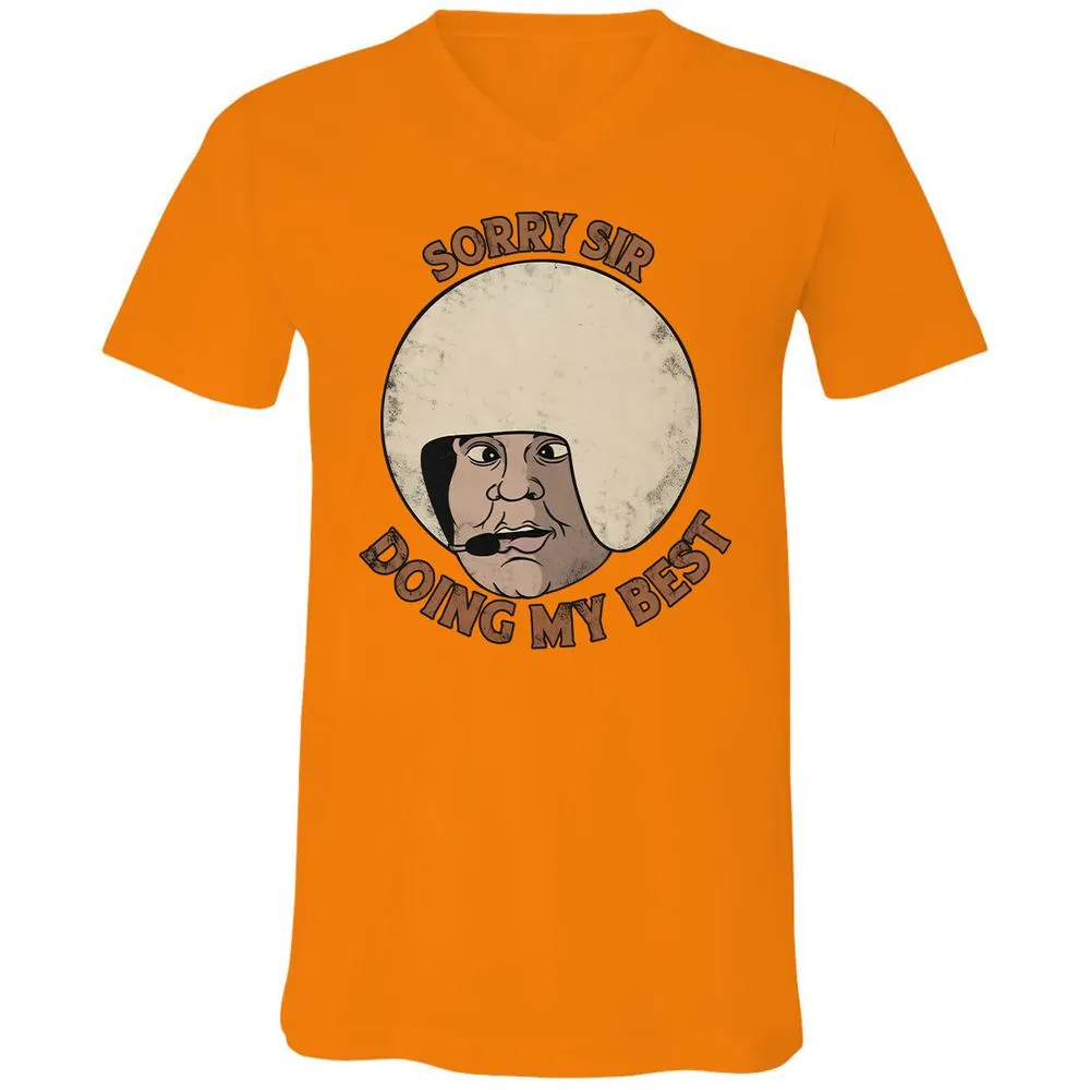 Unisex V-Neck T-Shirt - NVQCLK58 - Orange - 11