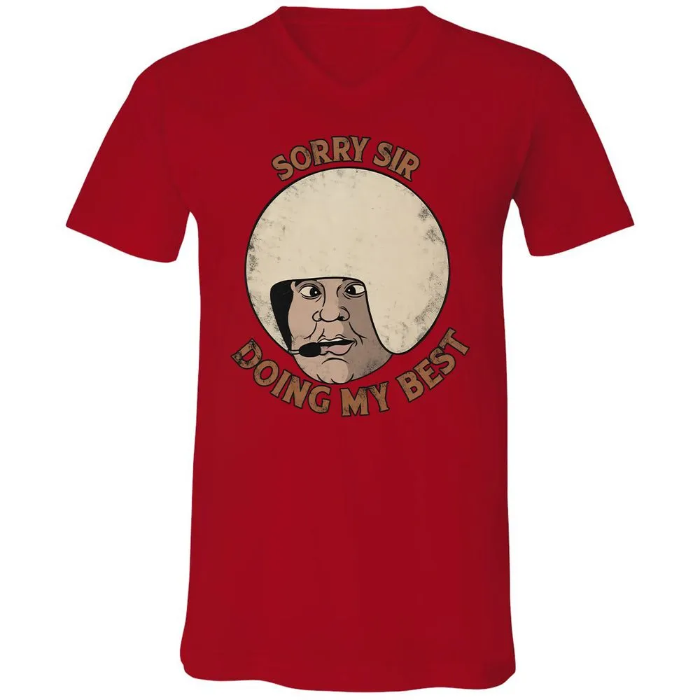 Unisex V-Neck T-Shirt - NVQCLK58 - Red - 3