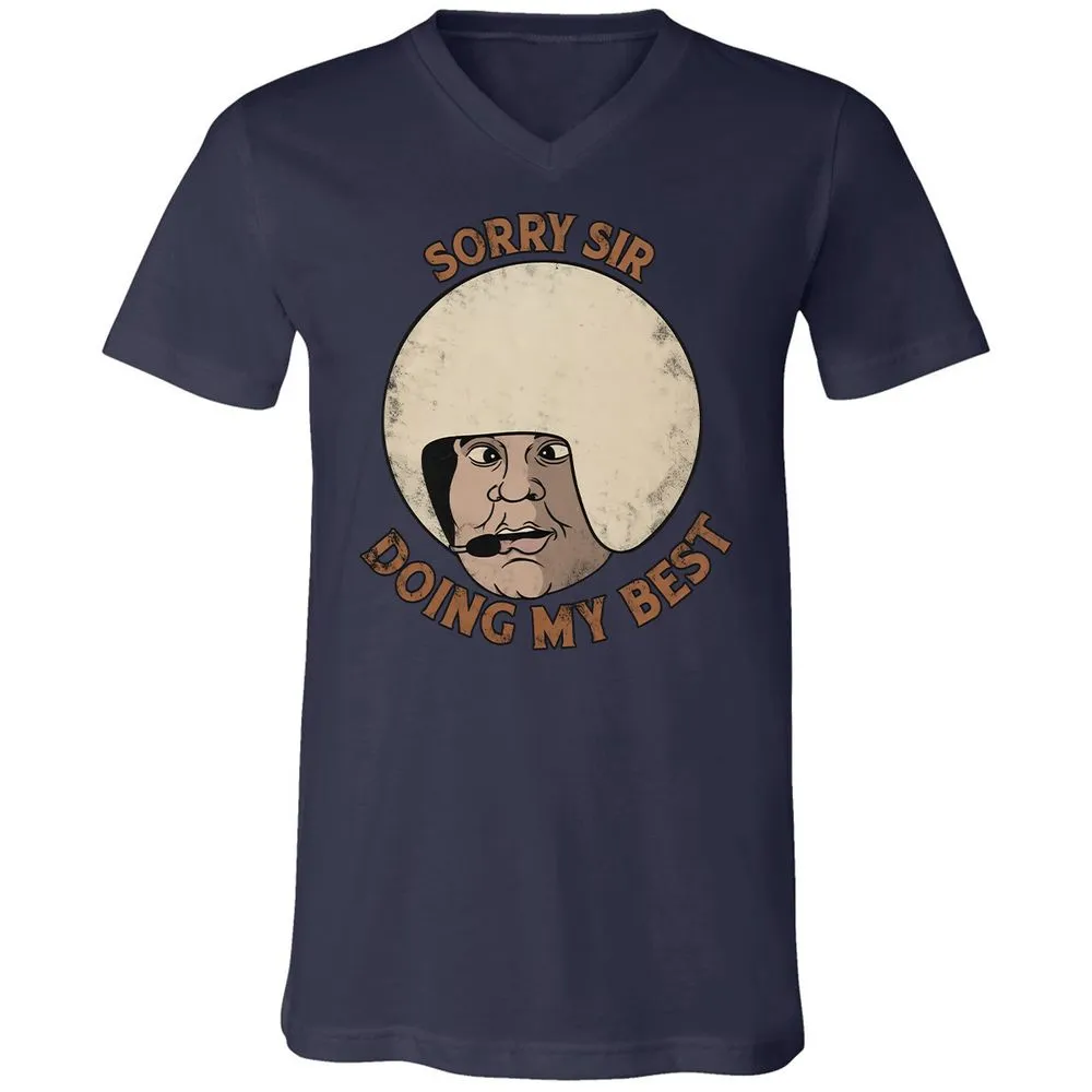 Unisex V-Neck T-Shirt - NVQCLK58 - Navy - 2