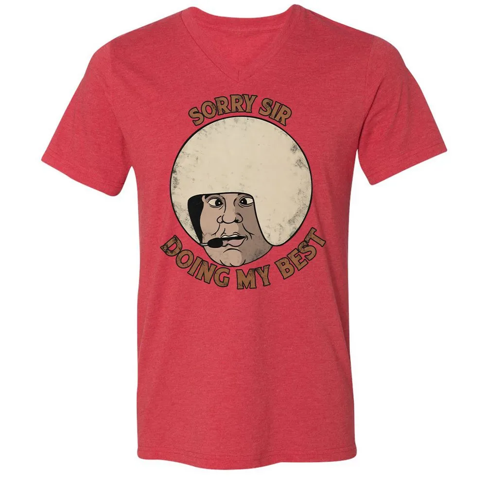 Unisex V-Neck T-Shirt - NVQCLK58 - Heather Red - 16