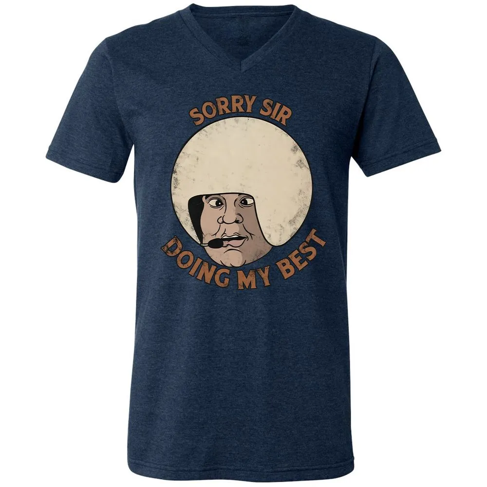 Unisex V-Neck T-Shirt - NVQCLK58 - Heather Navy - 15