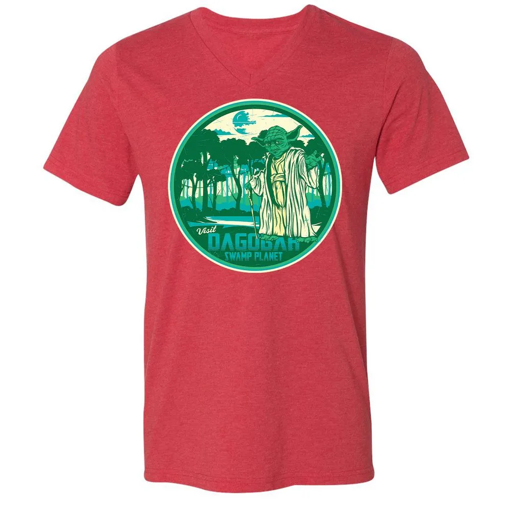 Unisex V-Neck T-Shirt - AS6XKND5 - Heather Red - 16