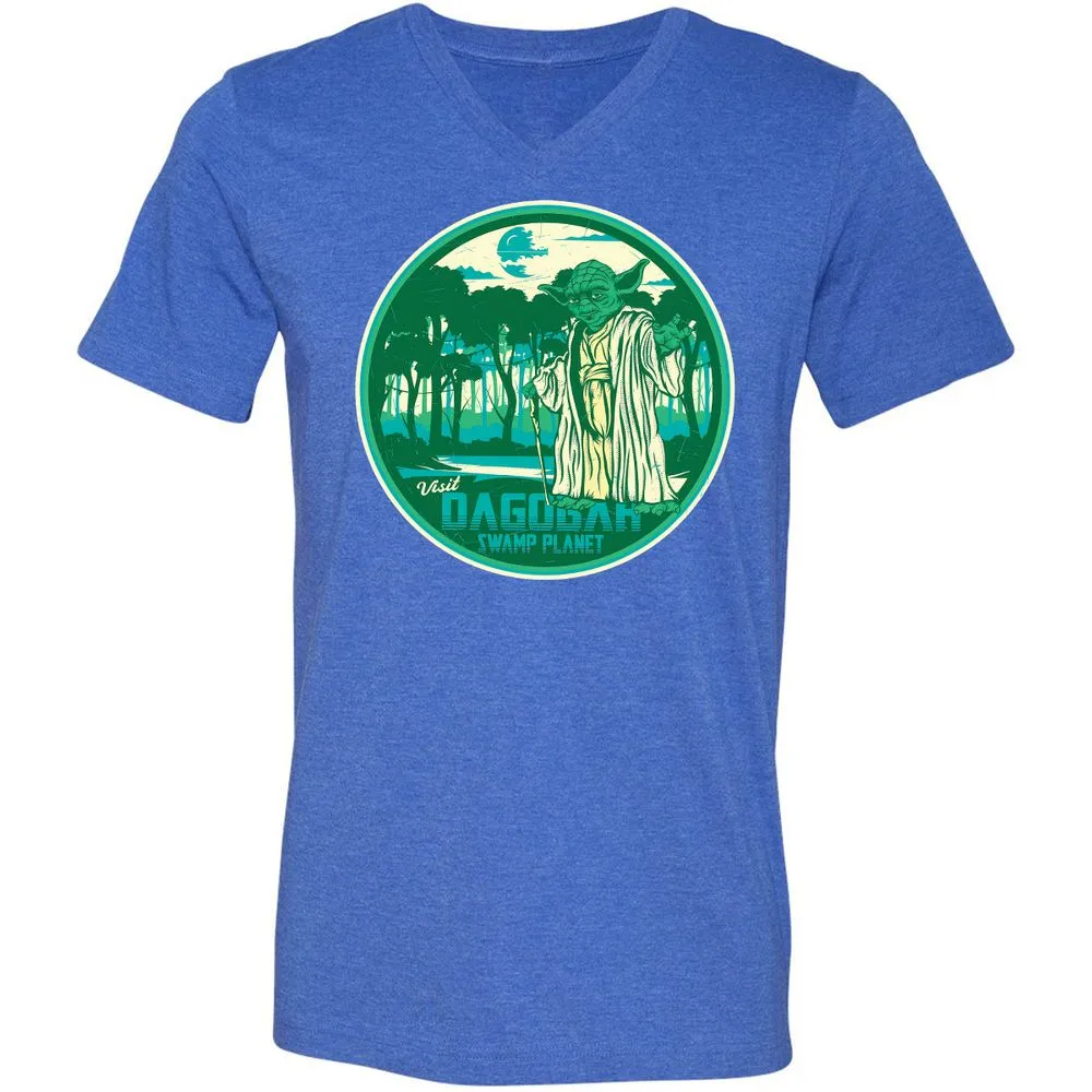Unisex V-Neck T-Shirt - AS6XKND5 - Heather True Royal - 14