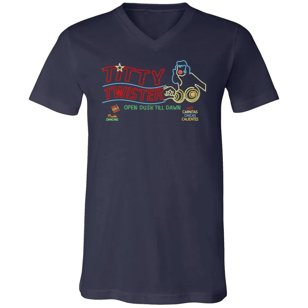 Unisex V-Neck T-Shirt - C4A3BBA9 - Navy - 2
