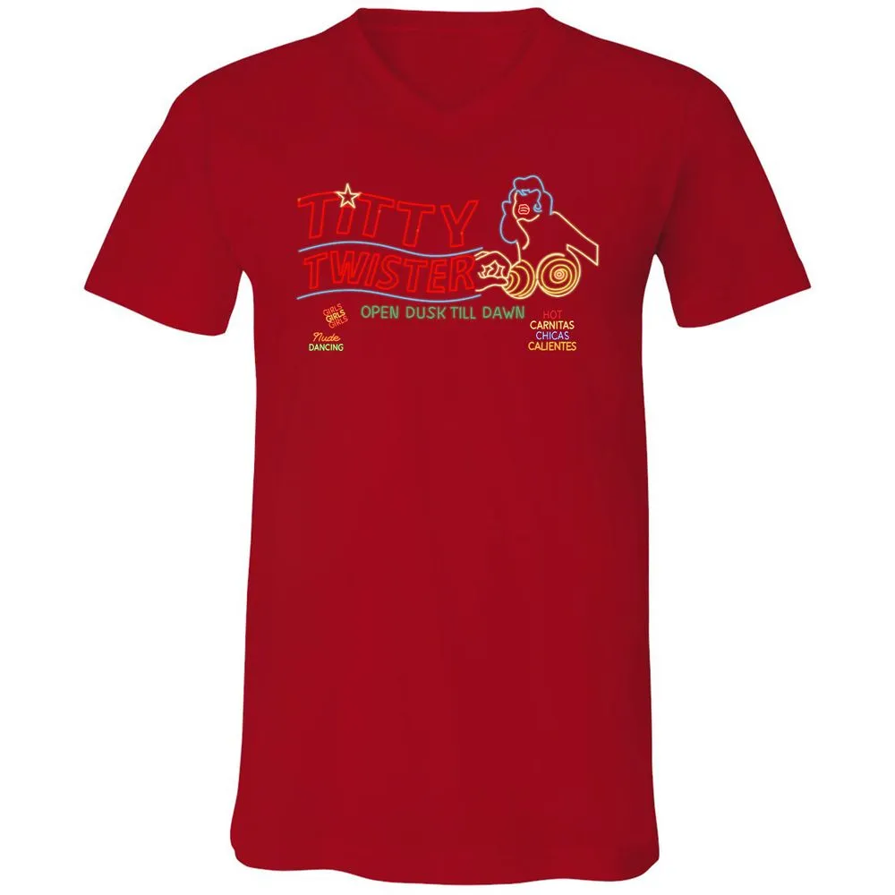 Unisex V-Neck T-Shirt - C4A3BBA9 - Red - 3