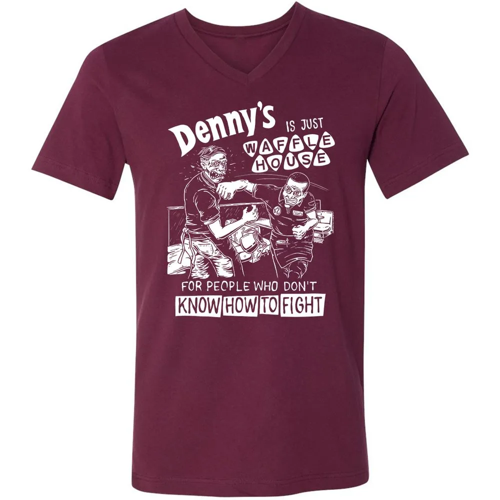 Unisex V-Neck T-Shirt - 5ZSNV8SE - Maroon - 6