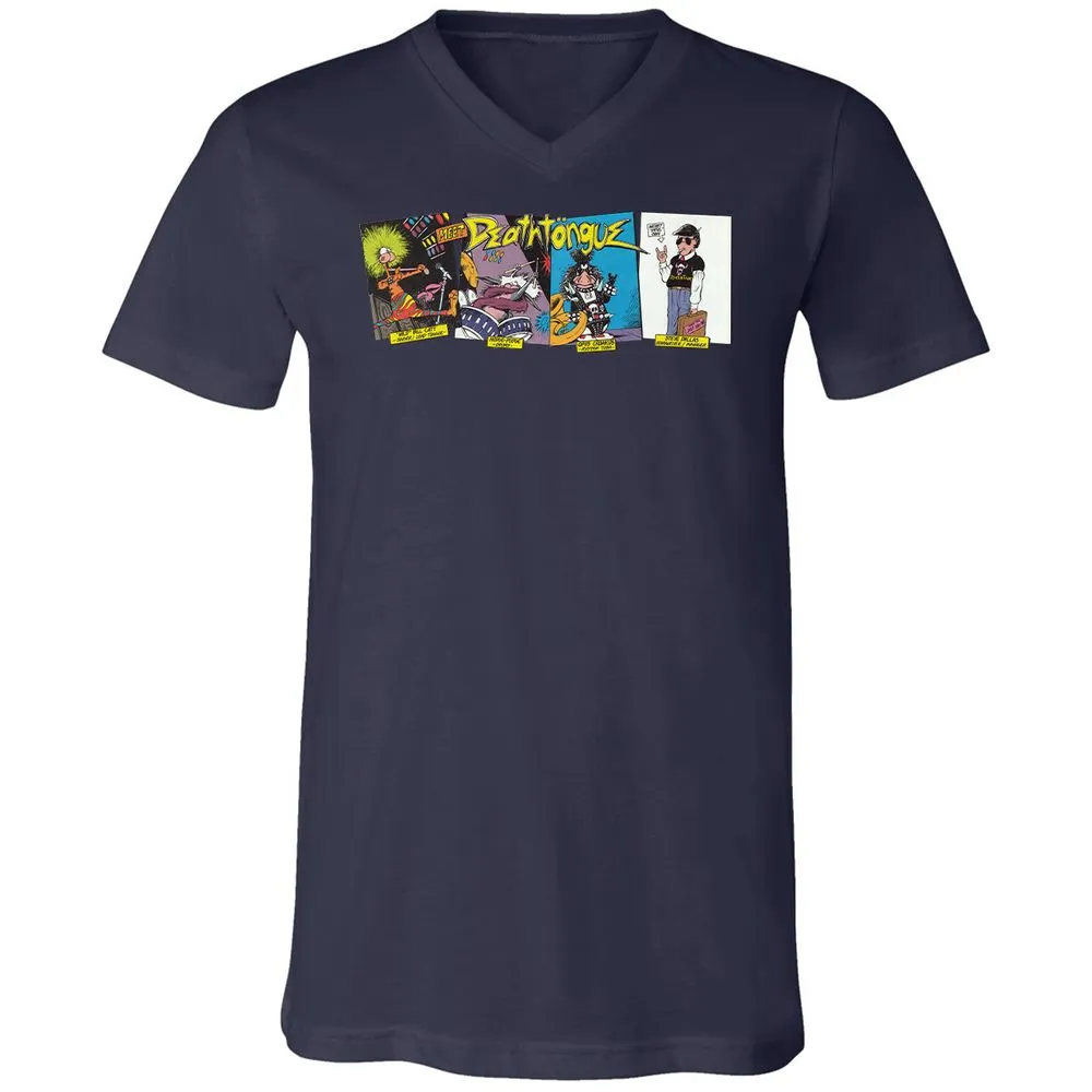 Unisex V-Neck T-Shirt - UXJPEJBW - Navy - 2