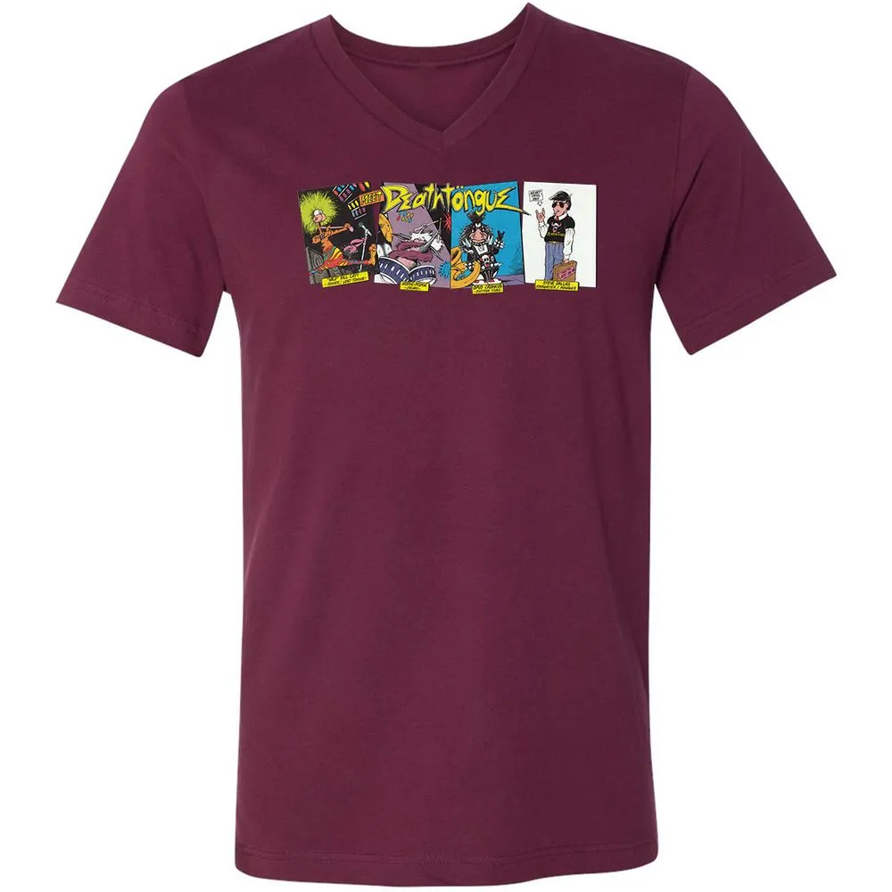 Unisex V-Neck T-Shirt - UXJPEJBW - Maroon - 6