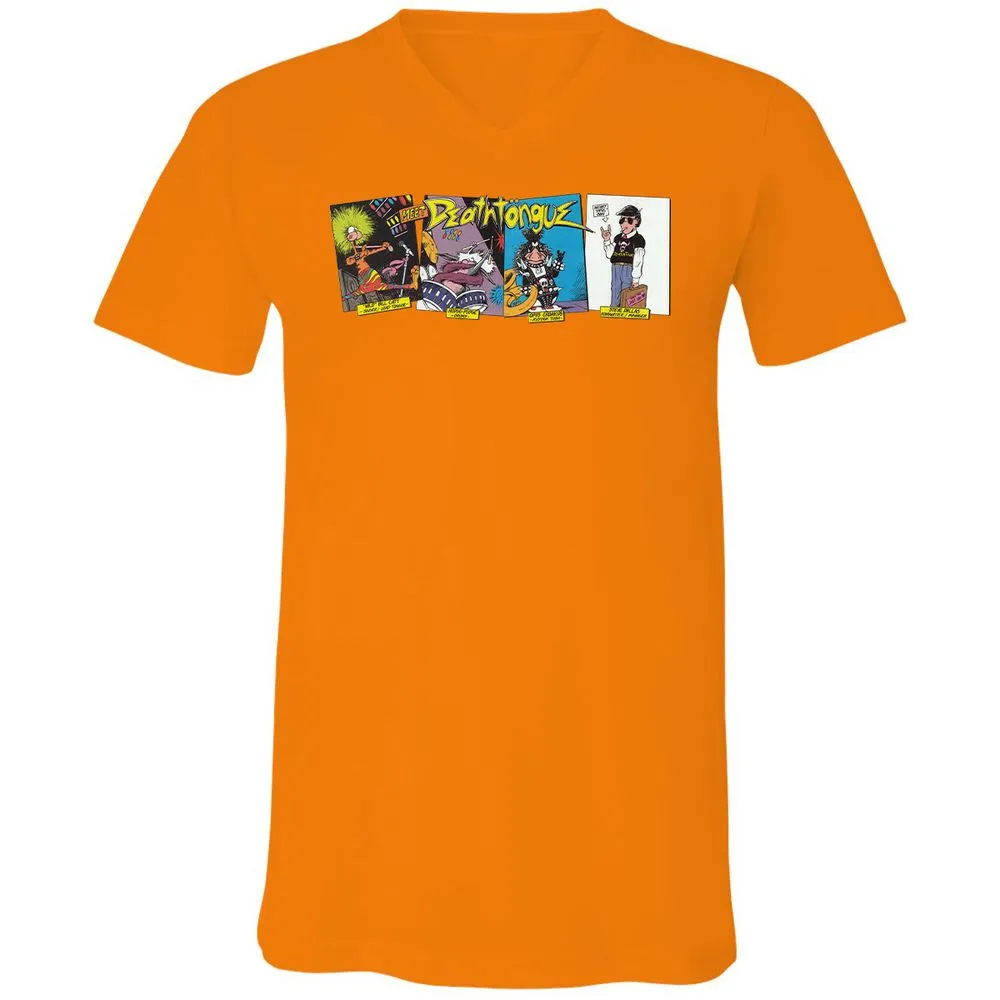 Unisex V-Neck T-Shirt - UXJPEJBW - Orange - 11