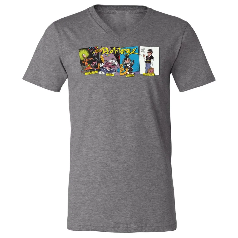 Unisex V-Neck T-Shirt - UXJPEJBW - Deep Heather - 13