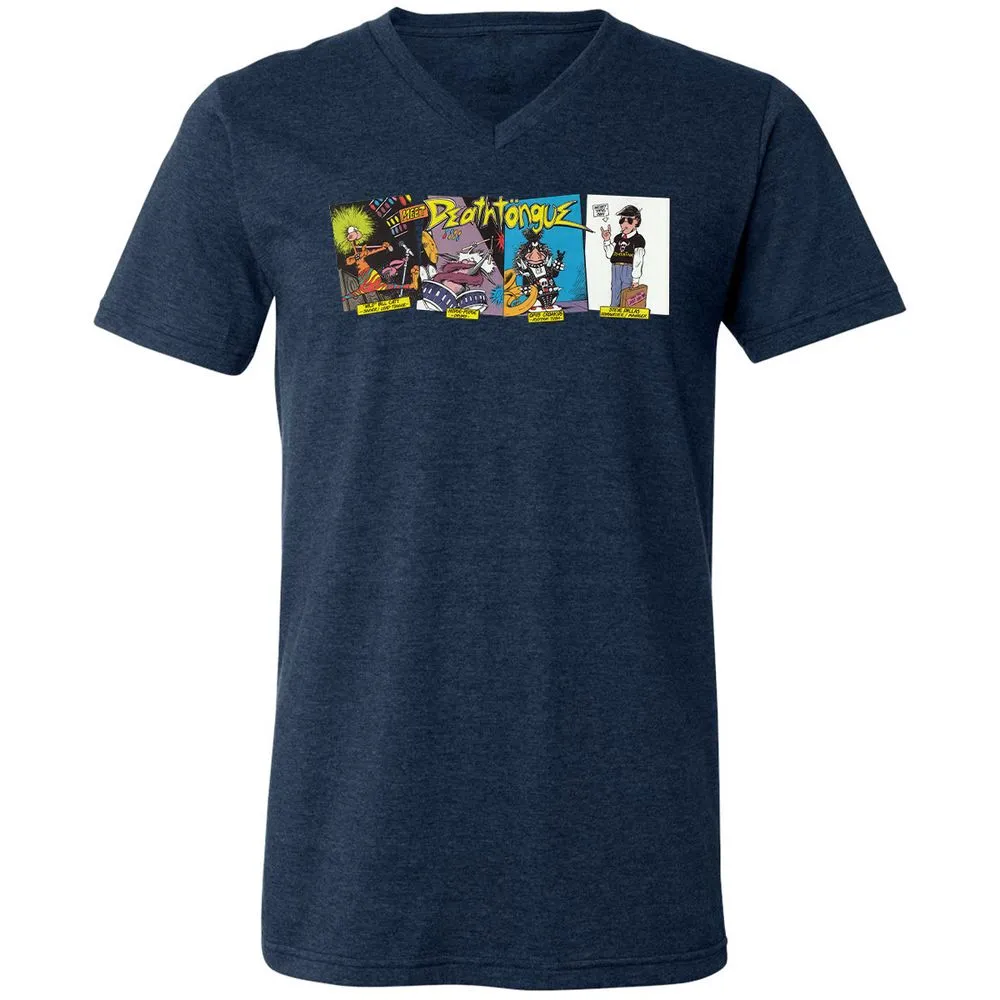 Unisex V-Neck T-Shirt - UXJPEJBW - Heather Navy - 15