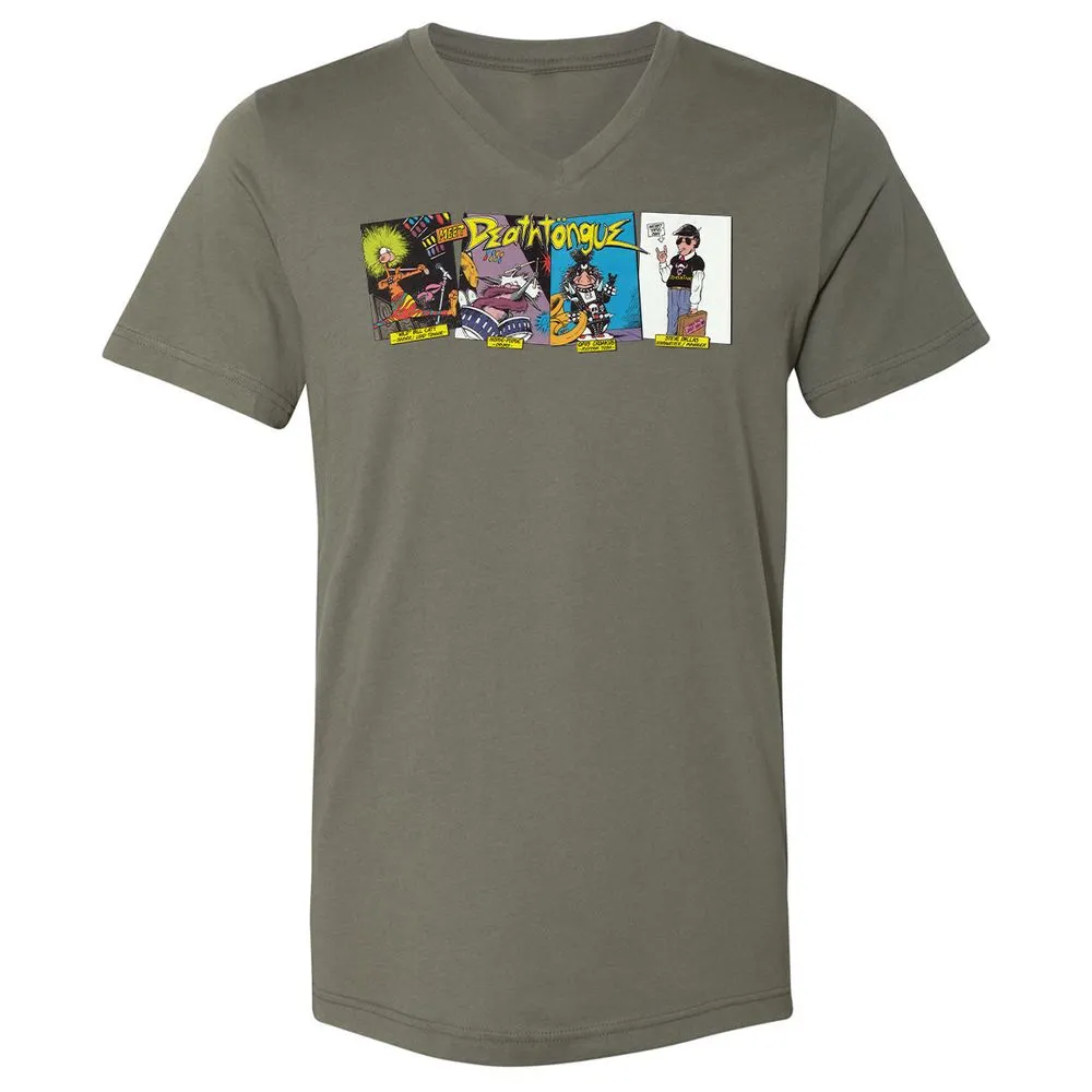 Unisex V-Neck T-Shirt - UXJPEJBW - Military Green - 10