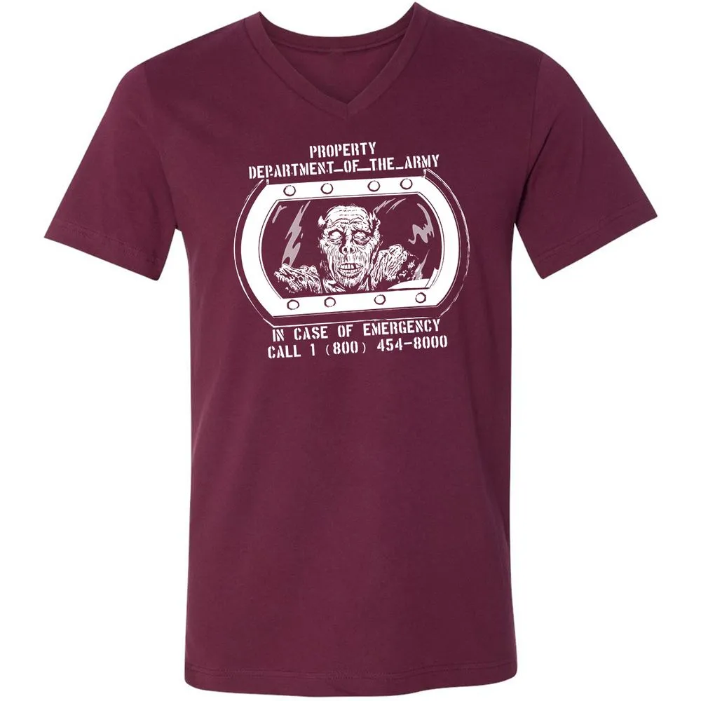 Unisex V-Neck T-Shirt - MVMGQCXR - Maroon - 6
